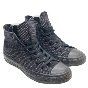 Converse Black/Gray Woven High Top Sneakers Sz 7.5